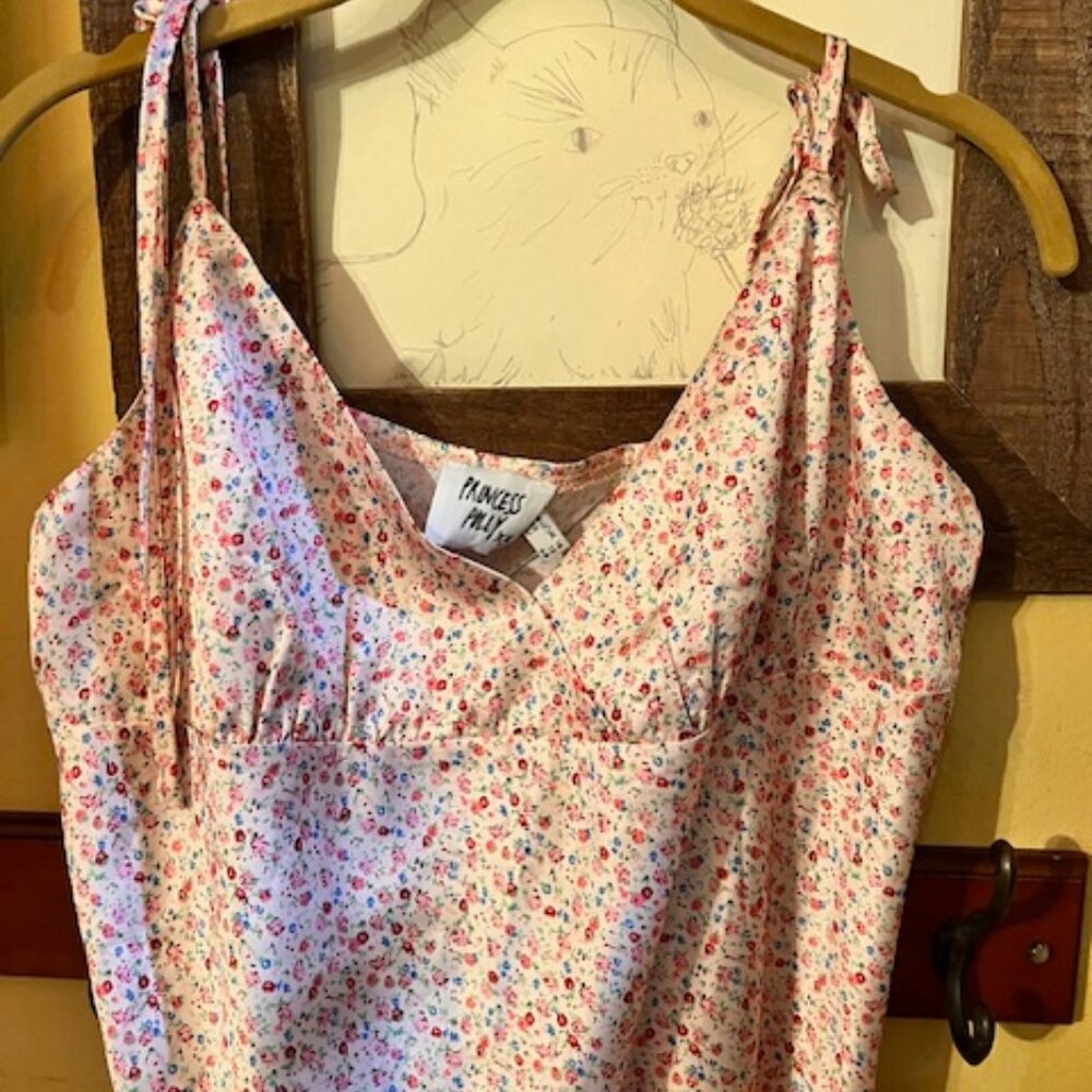 NEW Without Tags Princess Polly long pink floral slip dress, Size 12